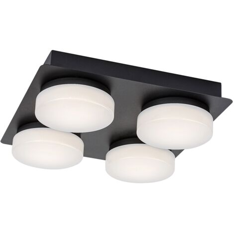 Plafonnier LED 21W IP44 noir mat 28 cm Rabalux Attichus (1/5)