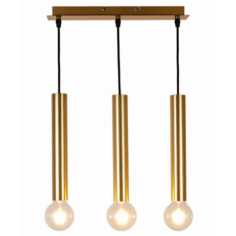 Suspension Candellux Dallas laiton doré 3xE27 H128 cm (1/2)