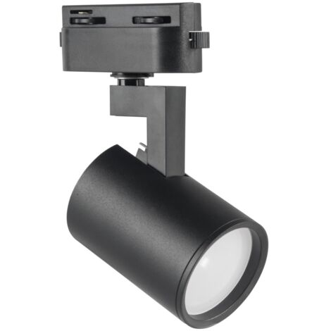Spot sur rail monophasé noir alu GU10 10W Lynx Polux