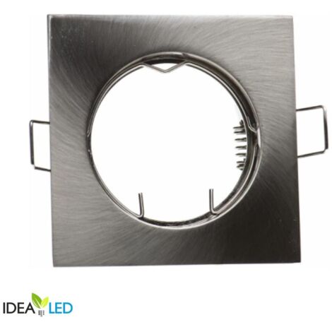 Spot encastré plafond carré satin GU10 IP20 IdeaLED