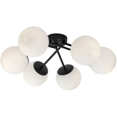 Plafonnier scandinave noir 6 globes E14 Meduza Rabalux (1/5)