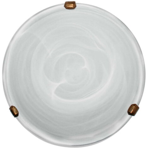 Plafonnier Candellux DUNA 30cm verre blanc E27 laiton (1/2)