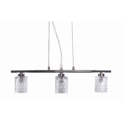 Suspension Candellux BERTA 3xG9 chrome verre 95cm IP20 (1/2)