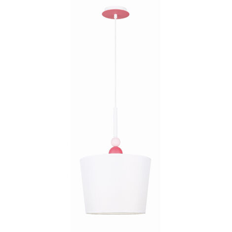 Suspension Candellux BEBE Ø30 tissu blanc/rose E27 (1/2)