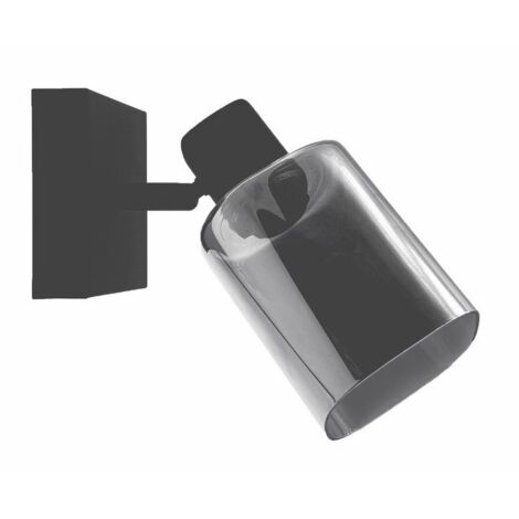 Applique murale moderne noire verre fumé Harlow E14 40W (1/3)