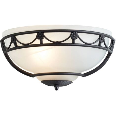 Applique murale demi-lune Carisbrooke noir 1xE27 60W Elstead (1/4)