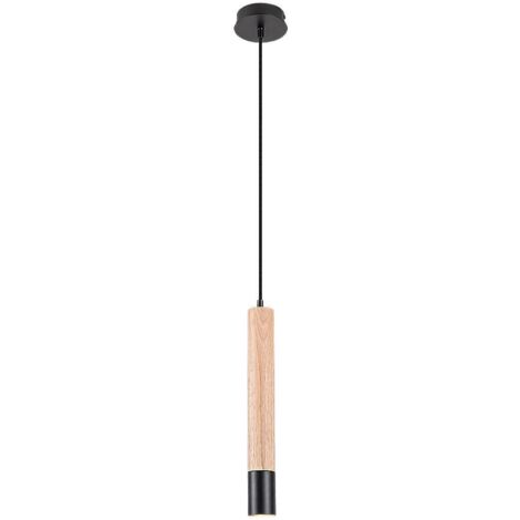 Lampe suspendue braulia métal / bois de bois noir gu10 1 x max. 50W b: 40,5 cm h: 100 cm Ø5,5 cm (1/5)