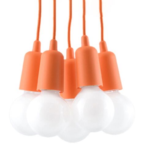 Lustre suspendu DIEGO 5 orange E27 IP20 Sollux Lighting (1/5)