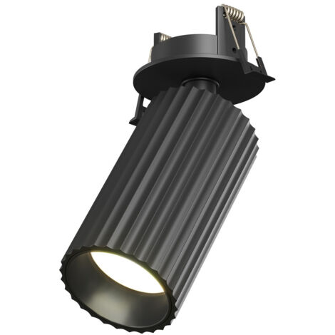 Spot encastré noir tube strié GU10 10W Calipso Maytoni (1/2)