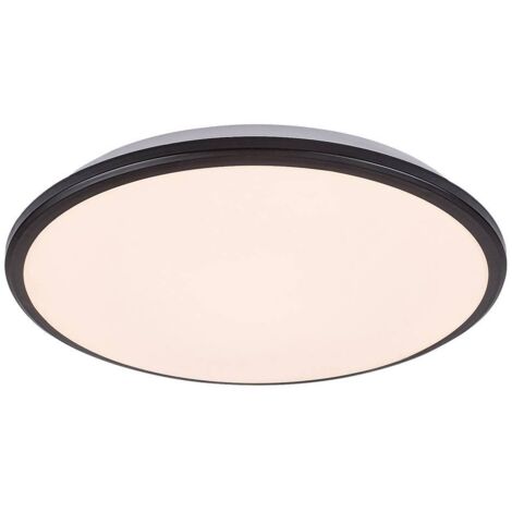 Plafond LED Engon Plastique Noir blanc 18W 3000K H: 6cm Ø27cm (1/5)