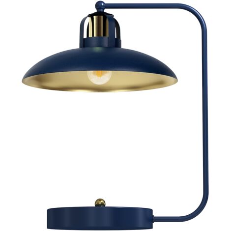Lampe de bureau FELIX BLEU MARINE/OR 1xE27