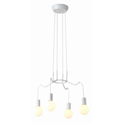 Suspension Candellux Basso 34-71002 blanche 4xE27 métal (1/3)