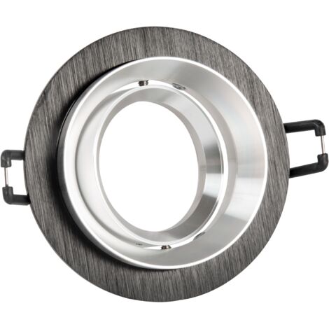 Spot encastré rond noir/argent orientable MR16 Polux (1/5)