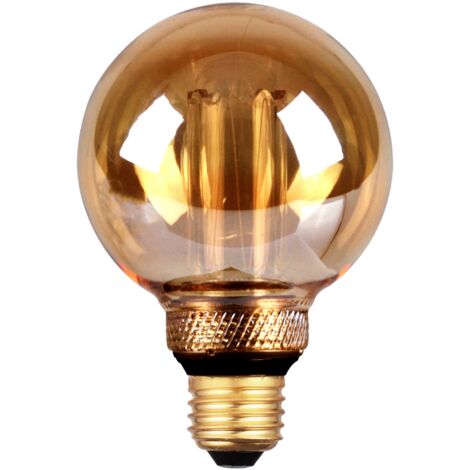Ampoule LED déco G80 ambrée E27 4W 200lm 1800K Polux (1/3)