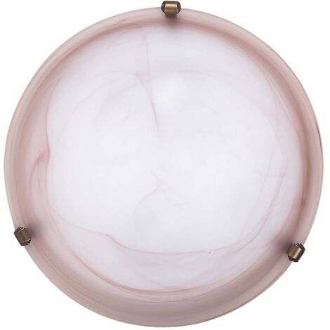 Plafonnier en verre 40 cm E27 2x60W verre tabac albâtre rond Alabastro 3353 Rabalux