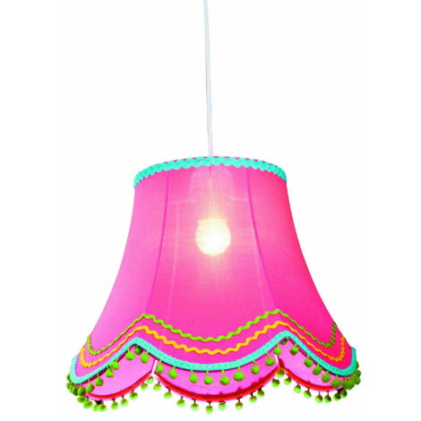 Suspension Candellux Arlekin tissu rose/blanc Ø35 E27 (1/2)