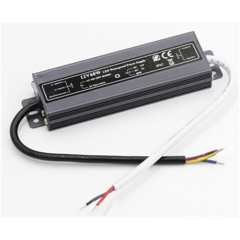 Alimentation LED 12V 60W 5A IP67 Slim IdeaLED ID-3042