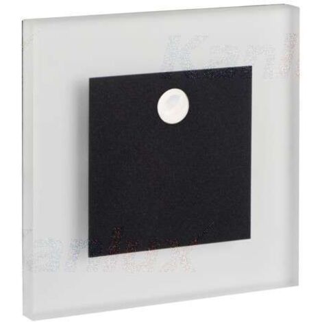 Luminaire LED escalier - Détecteur PIR - Encastré mural - Noir - 75x75mm