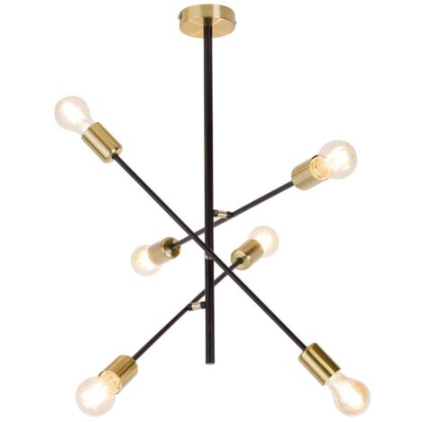 Lampe à suspension Lanny métal noir / or Ø56cm H: 65cm (1/5)