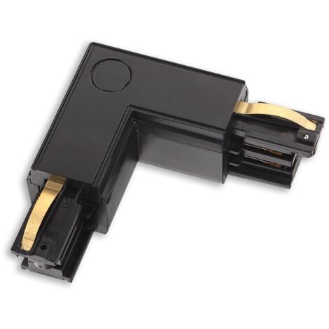 Connecteur rail en L droit 3 phases noir Maxlight alu (1/2)