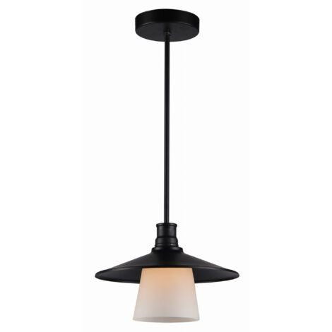 Suspension métal Candellux Loft noire Ø26cm 1xE27 IP20 (1/3)