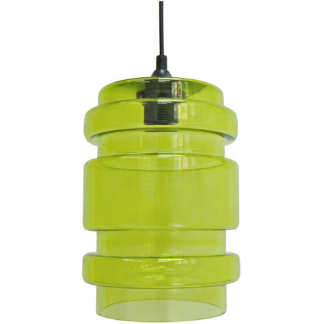 Suspension Candellux Decorado E27 verre vert Ø17 noir (1/3)