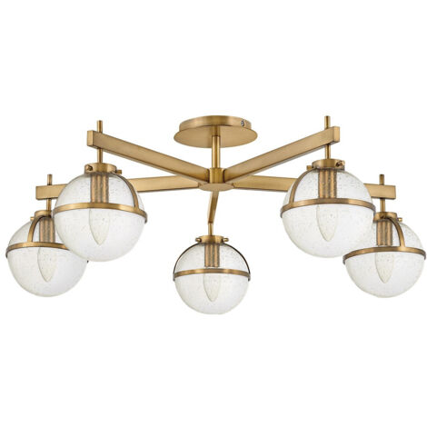 Elstead Hollis Plafonnier semi-encastré à 5 bras multiples, laiton Heritage IP44 (1/5)