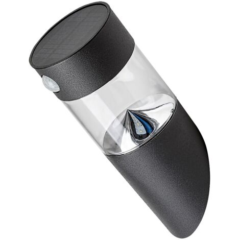 Lampe murale kapuas en acier inoxydable LED noire 1.5 W IP44 4000K H: 24 cm Ø9cm avec capteur (1/5)