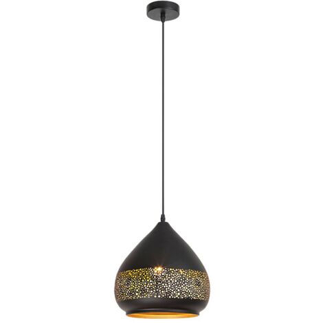 Suspension Rabalux Kaia noire métal E27 Ø27 H110 cm (1/5)