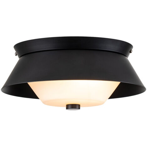 Elstead Bowtie Plafonnier de salle de bain à 2 lumières, noir mat IP44 (1/5)