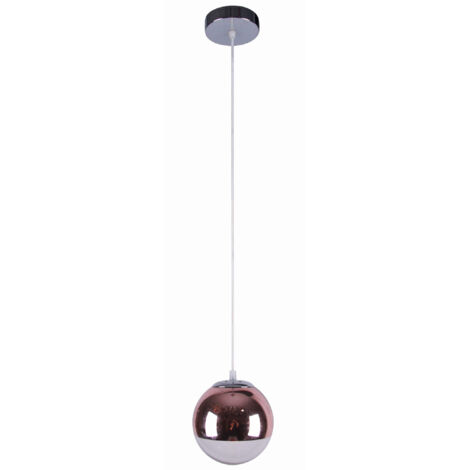 Suspension Candellux Gaze Ø20 verre rose-or E27 métal (1/2)