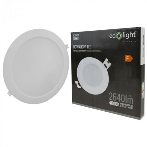 Downlight encastré rond blanc 29,5 cm LED 24W 4000K (1/4)