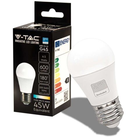 V-tac led ball g45 6,5w e27 6500k vt-290-n 868 21868