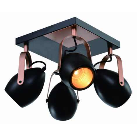 Plafonnier Candellux ANICA 4xE14 métal cuivre noir (1/3)