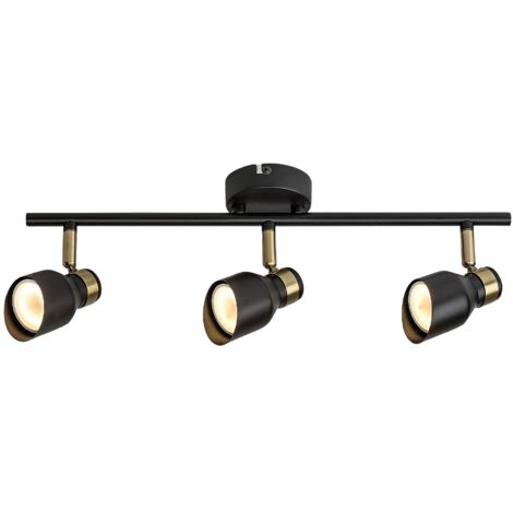 Plafonnier noir/or 3 spots orientables GU10 Lilou Rabalux (1/5)