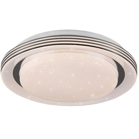 Plafonnier Moderne Atria Led Effet Gradateur Etoiles Scintillantes Blanc Trio Lighting (1/4)