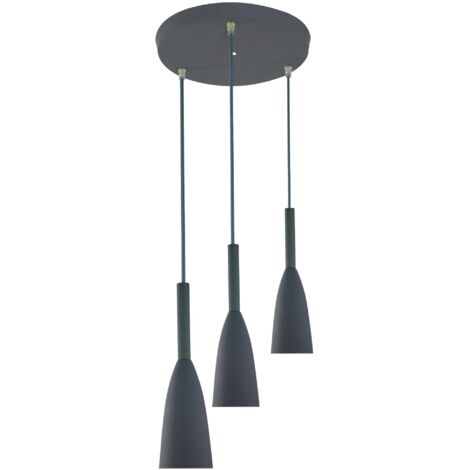Suspension Solin métal Ø30cm 3xE27 grise Light Prestige (1/4)