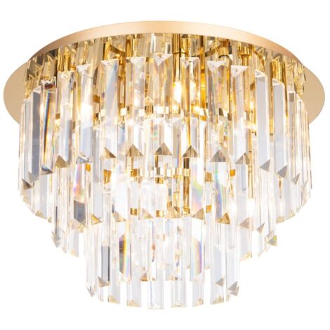 Plafonnier cristal glamour doré Monaco 9xG9 Maxlight (1/2)