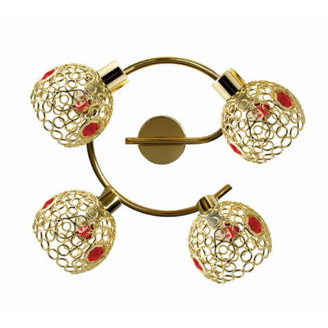 Plafonnier Candellux ARON 4xG9 laiton/chrome 44 cm métal (1/2)