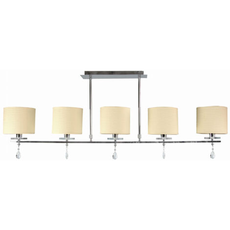 Plafonnier Candellux Estera 5xE14 crème/chrome 112cm (1/2)