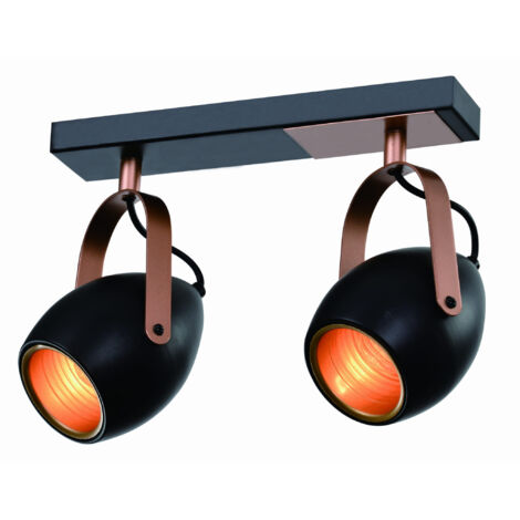 Plafonnier-applique Candellux ANICA 2xE14 noir cuivré (1/3)