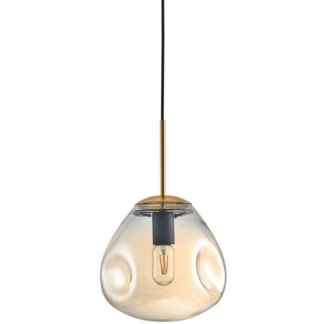 Suspension Italux Fellet laiton verre Ø25 E27 variable (1/2)