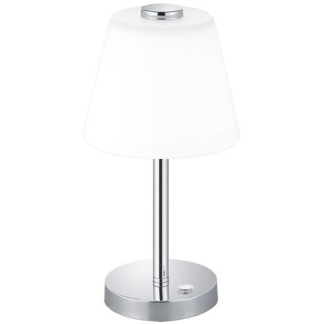Lampe à Poser Led Touch Emeraude Chrome Et Verre Blanc Ø15 cm Trio Lighting (1/3)