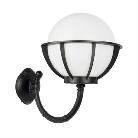 Applique extérieure boule noire 25cm E27 IP43 SU-MA K3012 (1/5)