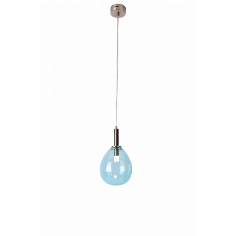 Suspension Candellux Lukka LED 6W verre bleu chromé (1/2)