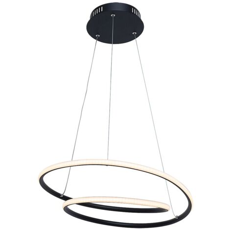 Suspension LED 40W noir mat Meridia Rabalux Ø46cm 3000K (1/5)