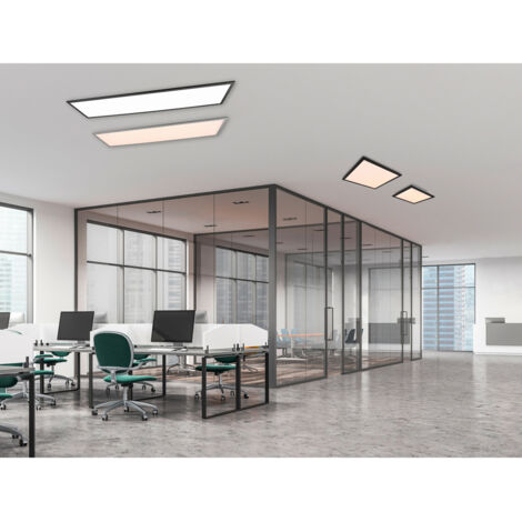 Plafonnier Led Rectangulaire Moderne Gamme Noire Eclairage Trio (1/5)