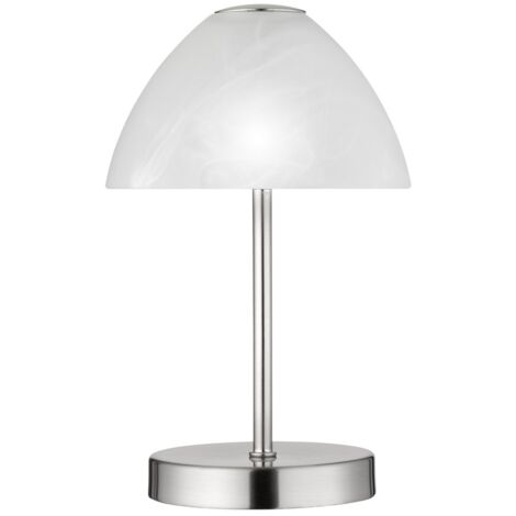 Queen Led Lampe de table Dimmable Nickel Alabaster Glass Shade Trio Lighting (1/3)