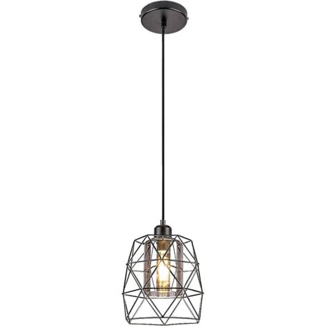 Suspension Rabalux Emrys Ø20 métal noir mat fumé E27 (1/5)