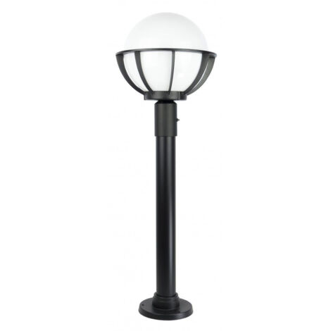 Lampadaire jardin 90cm globe 25cm E27 noir IP43 SU-MA (1/5)
